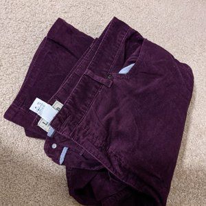 Purple LL Bean Corduroy Straight Leg Jeans 22W